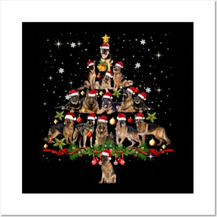 German Shepherd Christmas Tree Posters and Art